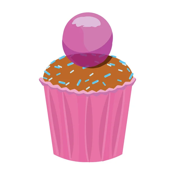 Cupcake célébration de la nourriture anniversaire — Image vectorielle