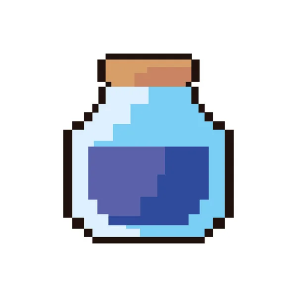 Pixel videospel fles potion — Stockvector