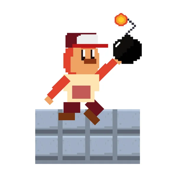 Pixel videogioco — Vettoriale Stock