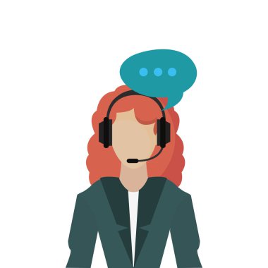 Operatör kadınla konuşma balonu