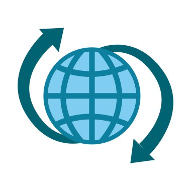 Dünya çapında servis beyaz arka plan üzerinde