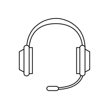 Beyaz arka plan üzerinde kulaklık mikrofon