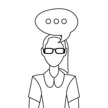 Operatör kadınla konuşma balonu