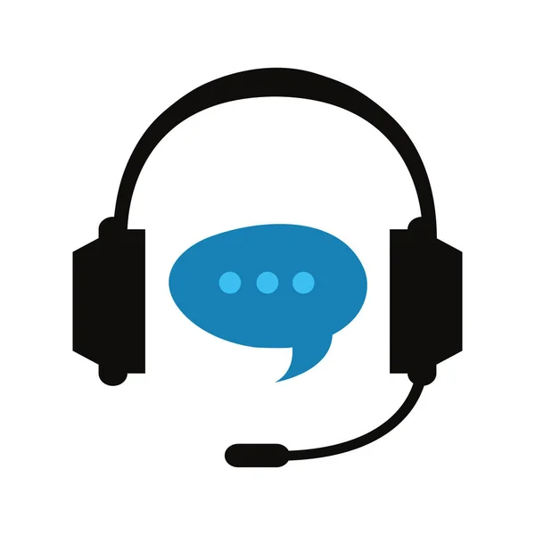 Call center headset speech bubble — Stock Vector