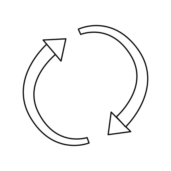 白い背景の上の矢印をリロードします。 — ストックベクタ