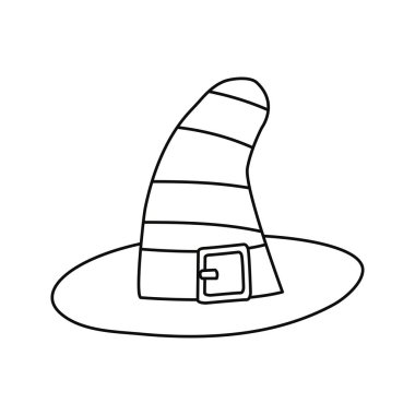 Beyaz arka plan üzerinde cadı şapka