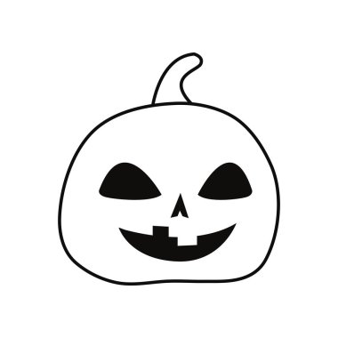 Beyaz arka planda Cadılar Bayramı kabağı