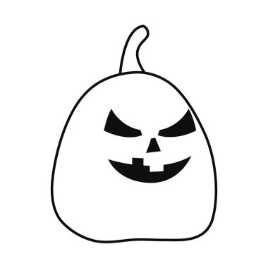 Beyaz arka planda Cadılar Bayramı kabağı