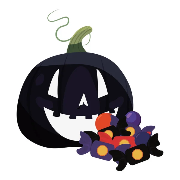 Halloween heureux avec des bonbons fête — Image vectorielle