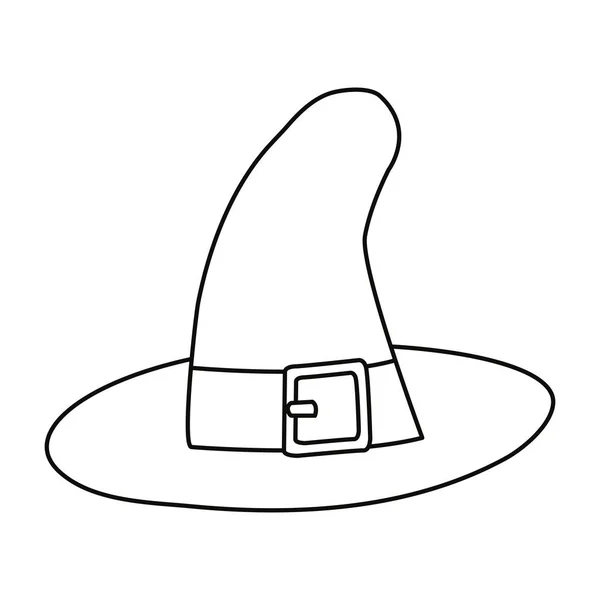 Witch Hat Vit Bakgrund Vektorillustration — Stock vektor