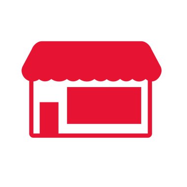 Beyaz arka plan üzerinde Mağaza Pazar