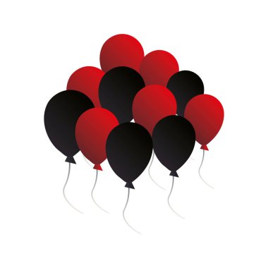Grup balonlar parti beyaz arka plan üzerinde