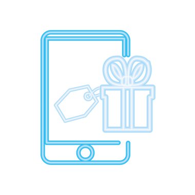 Online alışveriş telefon hediye etiketi neon