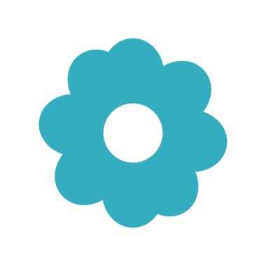 Beyaz arka plan vektör çizim üzerinde mavi çiçek dekorasyon