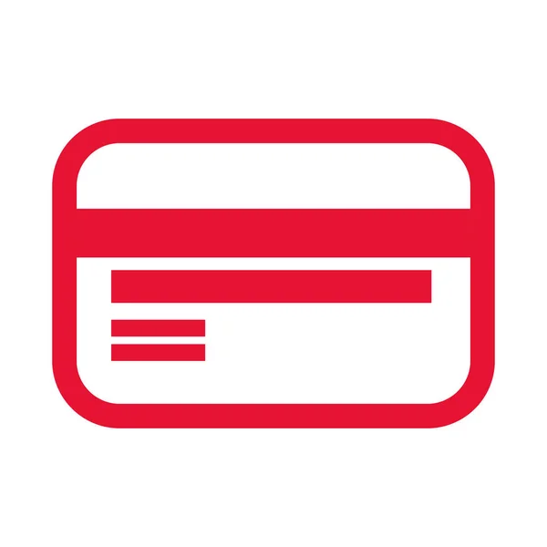 Beyaz zemin üzerine kırmızı banka kartı — Stok Vektör