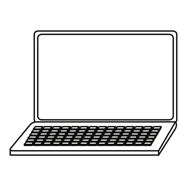 Computer laptop on white background — Stock Vector