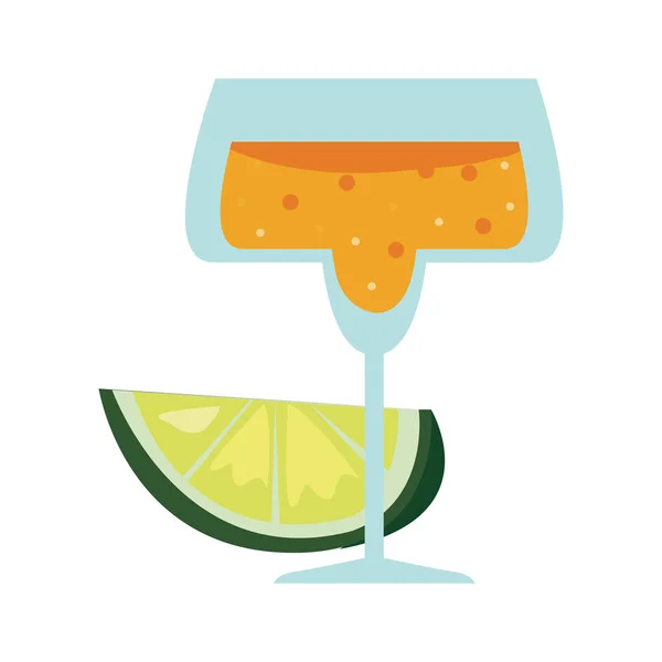 Glass with alcohol drink — Stock Vector