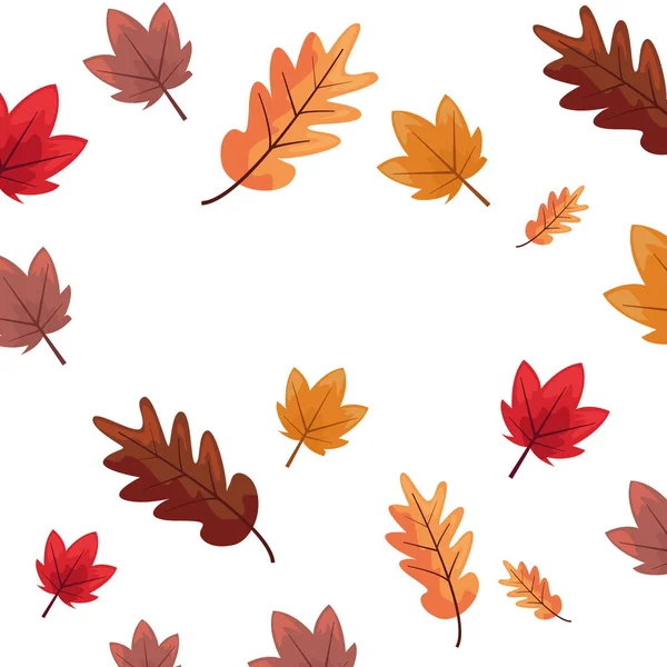 Hojas de otoño follaje decoración fondo — Vector de stock