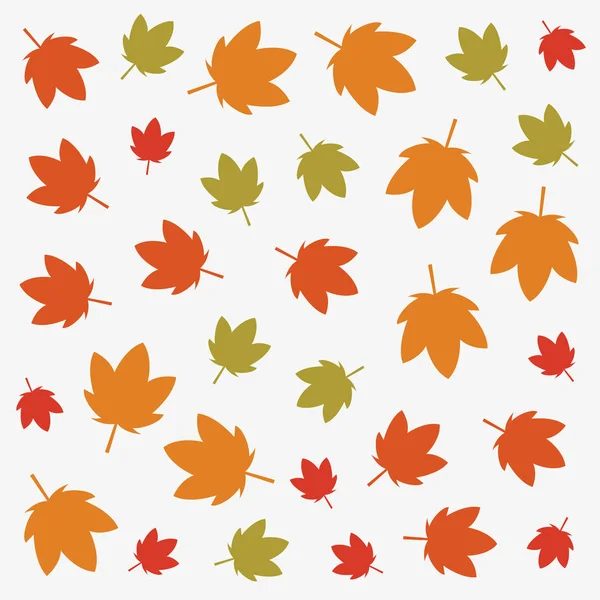 Autumn leaves foliage decoration background — Stock Vector