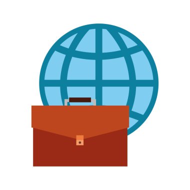 iş evrak çantası'nı Dünya beyaz arka plan