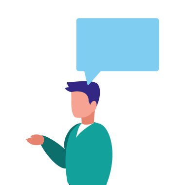 adam karakter ve konuşma balonu