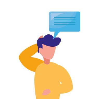 adam karakter ve konuşma balonu