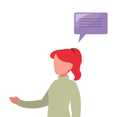 kadın diyalog konuşma balonu