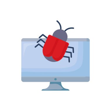 bilgisayar virüsü hata beyaz arka plan