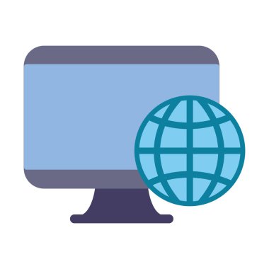 Bilgisayar Dünya beyaz arka plan üzerinde