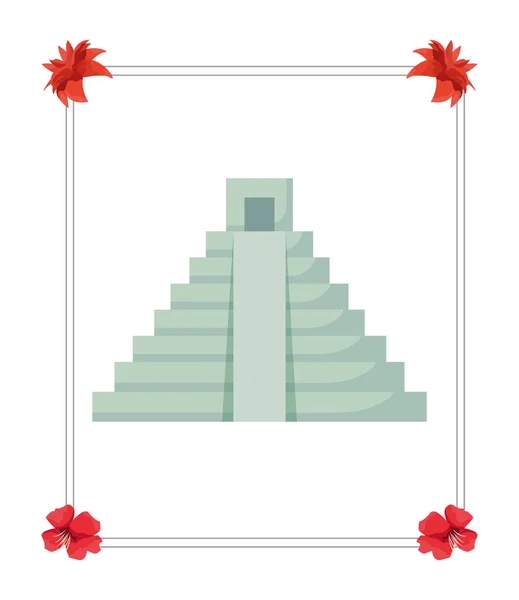 Pyramid struktur mexikansk kultur traditionella — Stock vektor