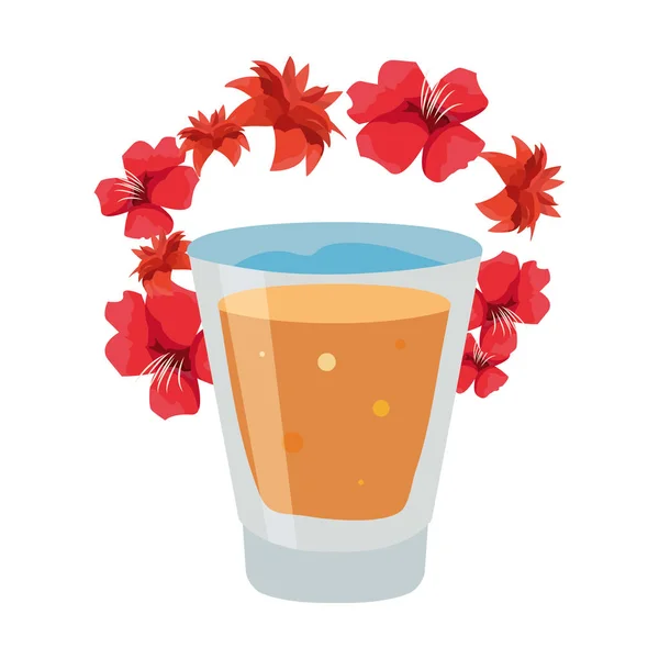 Shot drinken bloemen — Stockvector