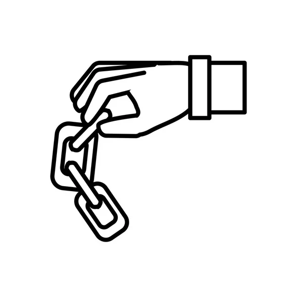 Main humaine avec chaîne — Image vectorielle