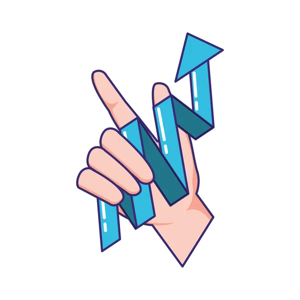 Ruce s šipkou statistiky — Stockový vektor