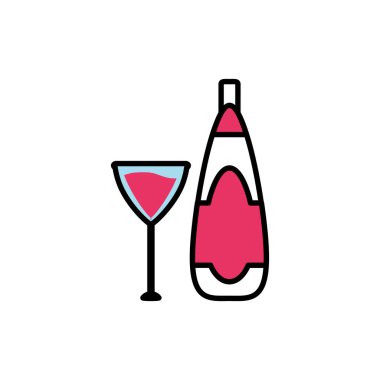 Camlı şarap şişesi.