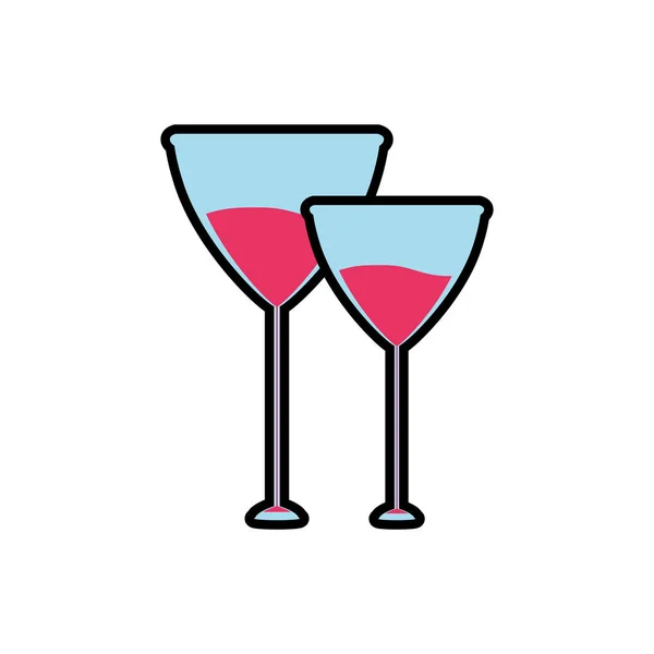Verres de vin icône isolée — Image vectorielle