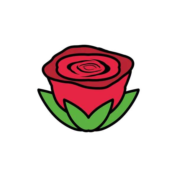 Flor rosa icono aislado — Archivo Imágenes Vectoriales