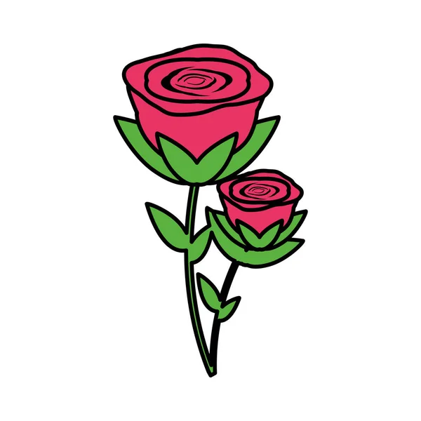 Rosas flores icono aislado — Archivo Imágenes Vectoriales