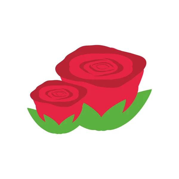 Rosas flores icono aislado — Archivo Imágenes Vectoriales