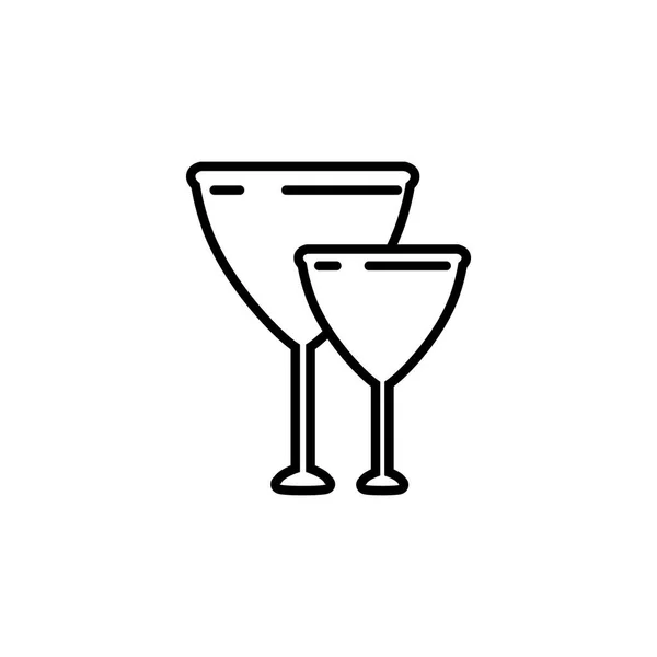 Glazen wijn geïsoleerde pictogram — Stockvector