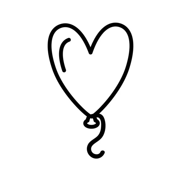 Ballon hélium en forme de coeur — Image vectorielle