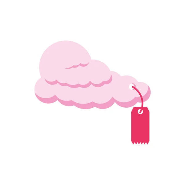 Etiqueta comercial con nube icono aislado — Vector de stock