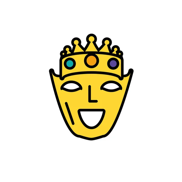 Mask med krona av konungen för karneval — Stock vektor