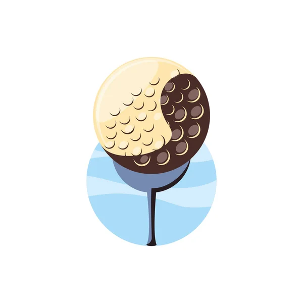 Golf ball isolated icon — Stock Vector