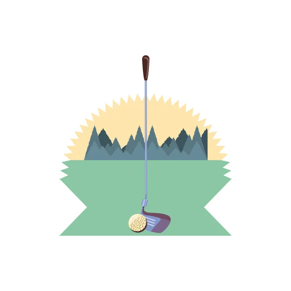 Balle et bâton de golf sport — Image vectorielle