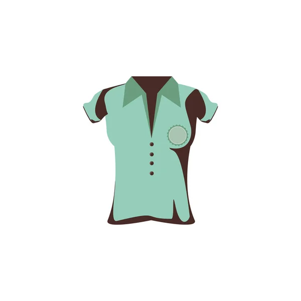 Jednolita koszula do golfa na białym tle ikona — Wektor stockowy