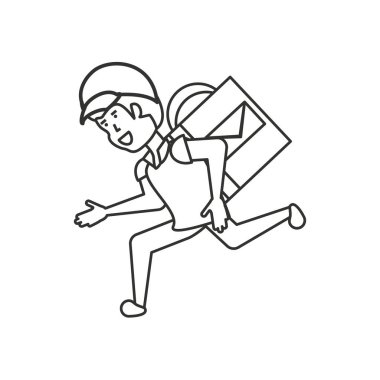 Zarflar kutusuyla çalışan teslim işçi