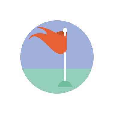 bayrak işaretleyicisinde sopa ile dairesel çerçeve