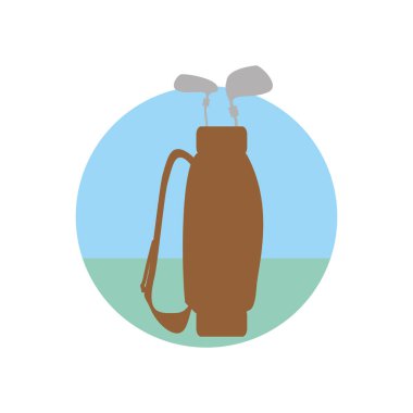 Golf kulüpleri izole simgesiyle çanta