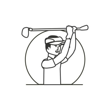 golfçü sopa golf avatar karakter vektör çizim tasarımı ile