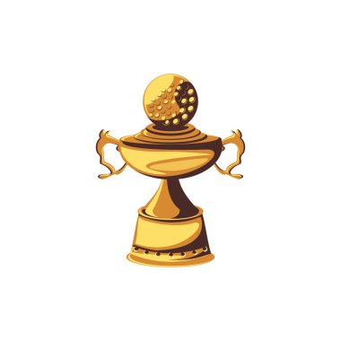trophy with ball golf isolated icon